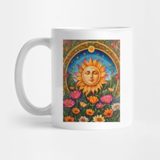 Tarot Sun and Flowers Print - By Free Spirits and Hippies Official Mug